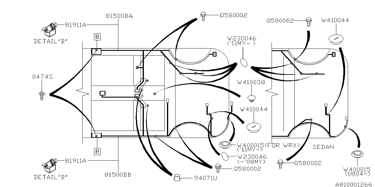 Subaru 81578FG520 Wiring Harness Rear