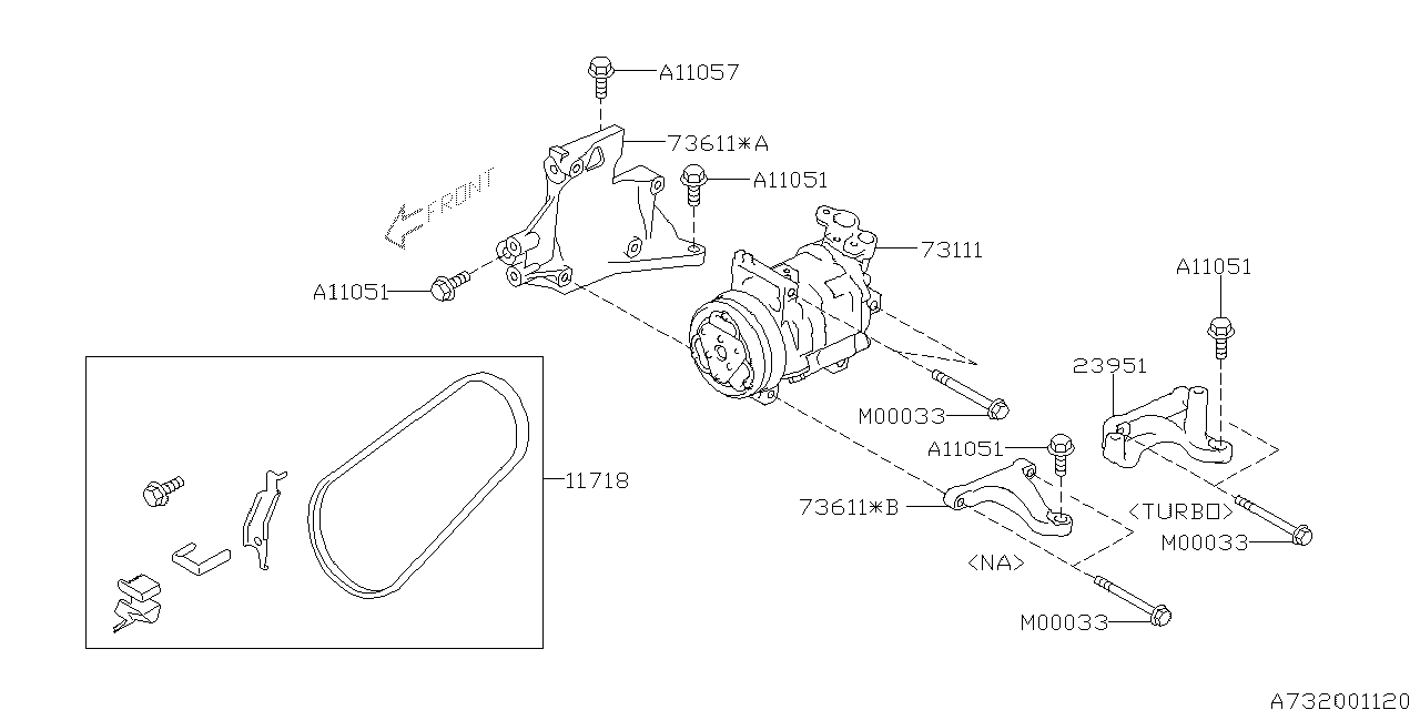 Subaru 73111FG000 Compressor Assembly