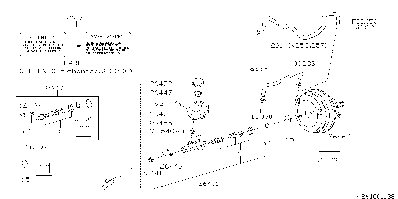 Subaru 26455AG000 Level Indicator Master Cy