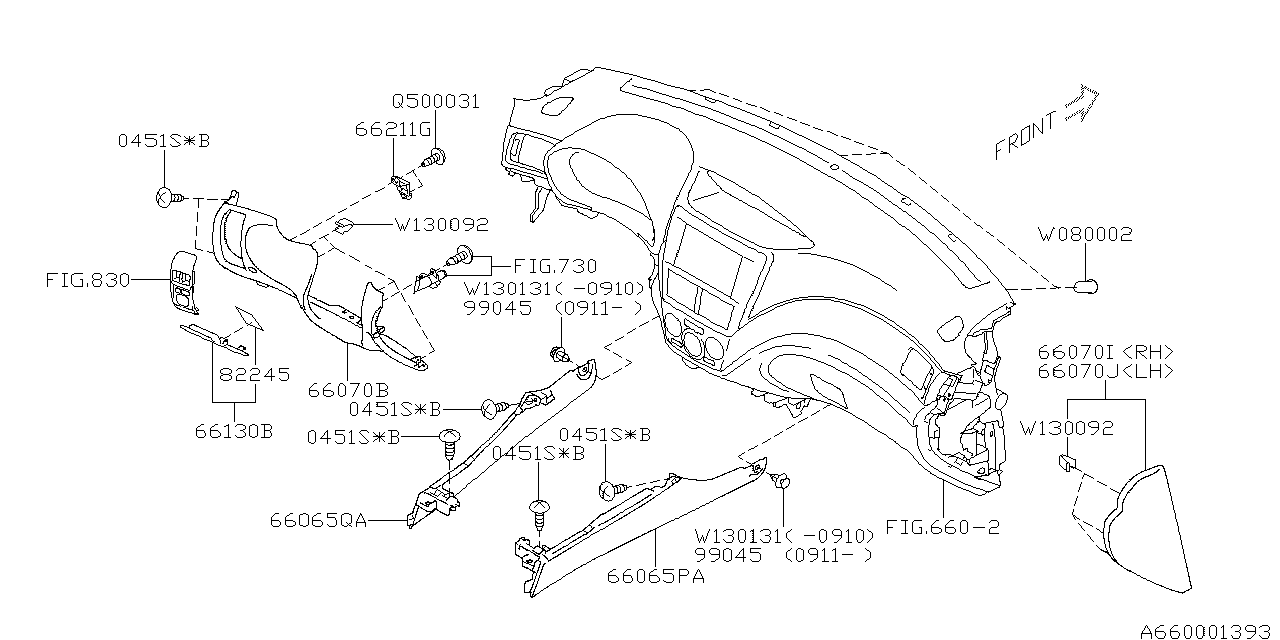 Subaru 66075FG010JC Cover Lower D LHD