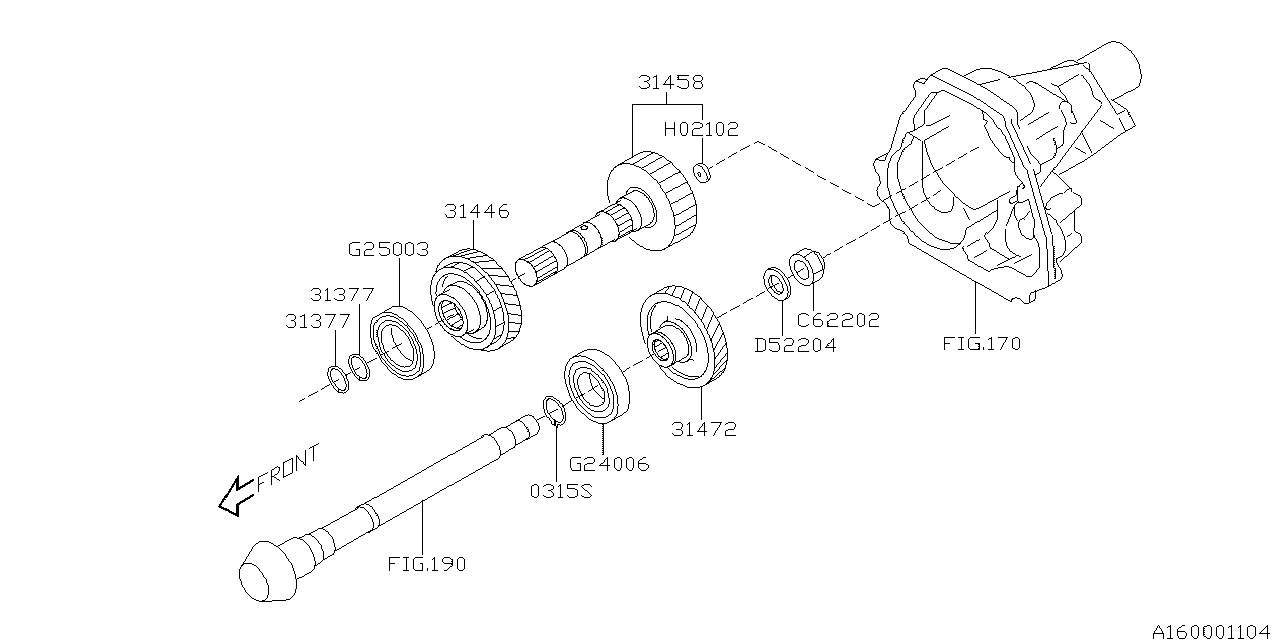 Subaru 31472AA030 Gear Assembly Reduction Driven