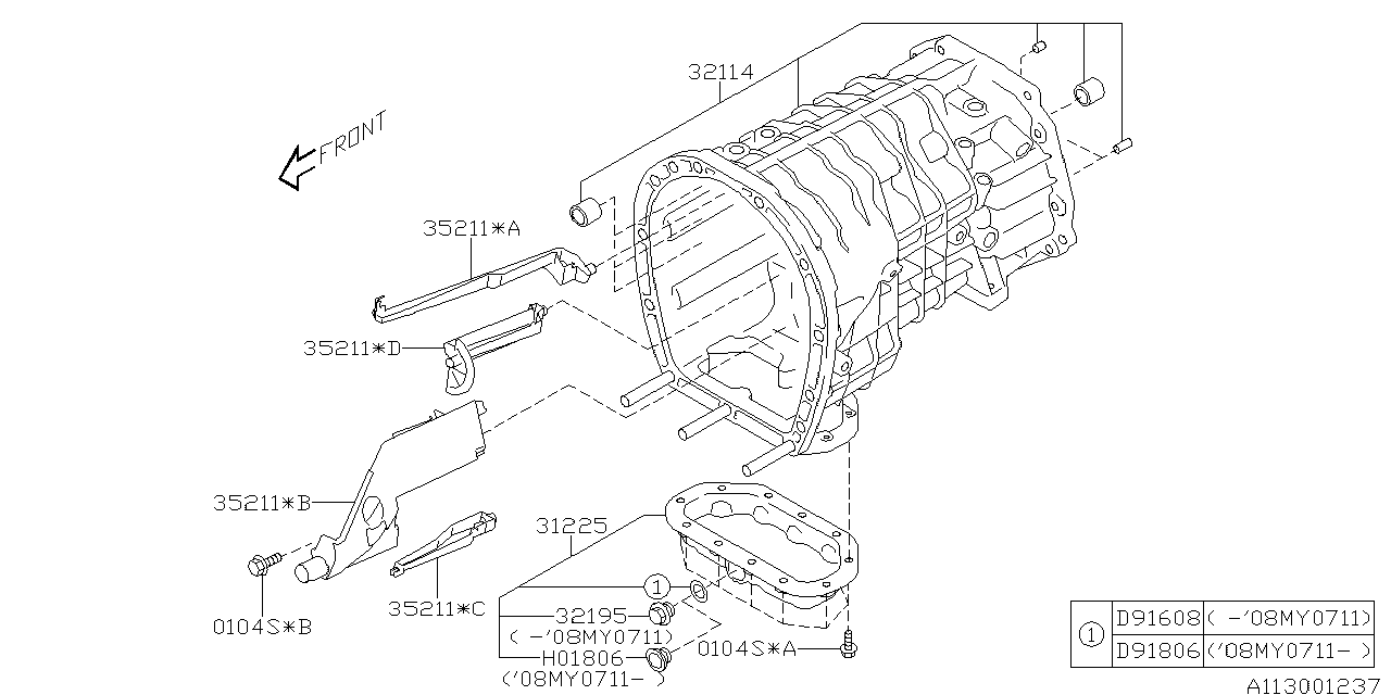 Subaru 32114AA180 Speed Transmission Complete Case