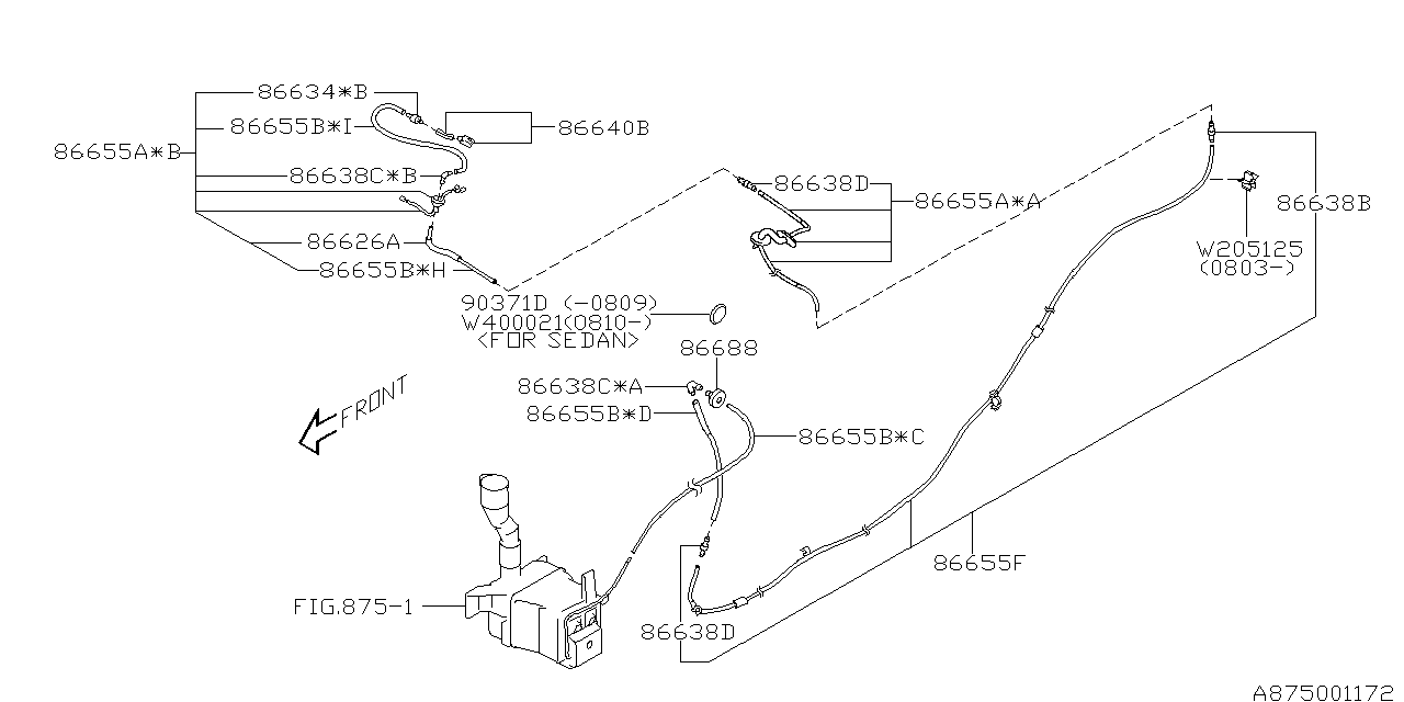 Subaru 86655FG031 Hose Assembly R/SD