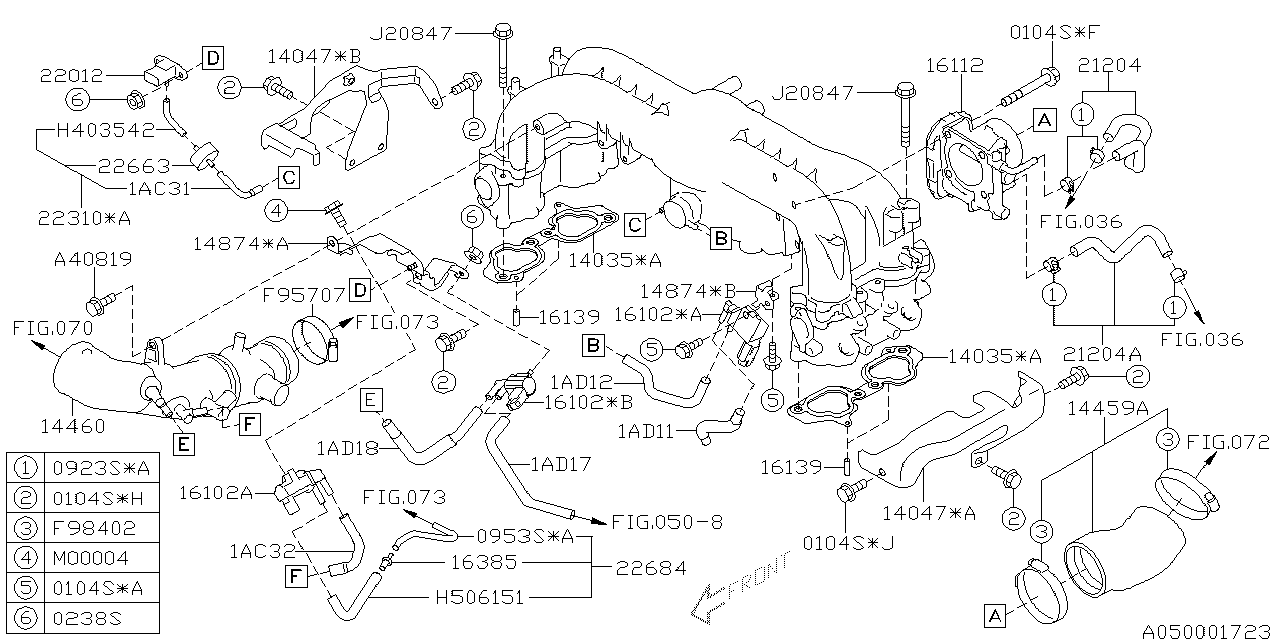 Subaru 99071AD110 Hose Vacuum