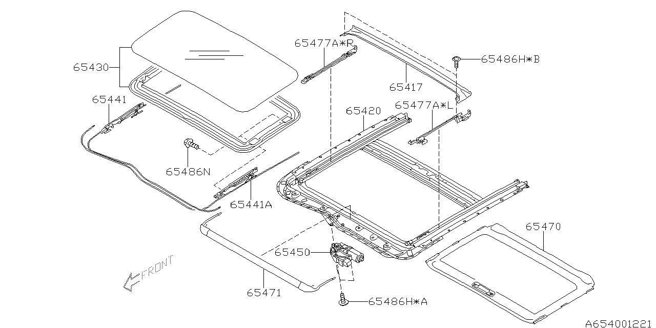 Subaru 65470FG010ME Sun Shade Assembly