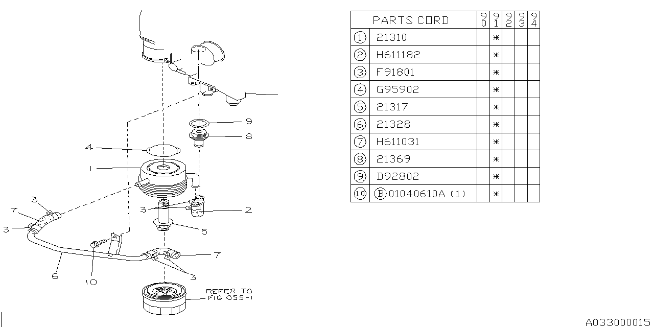 Subaru 21317AA011 Oil Cooler Connector