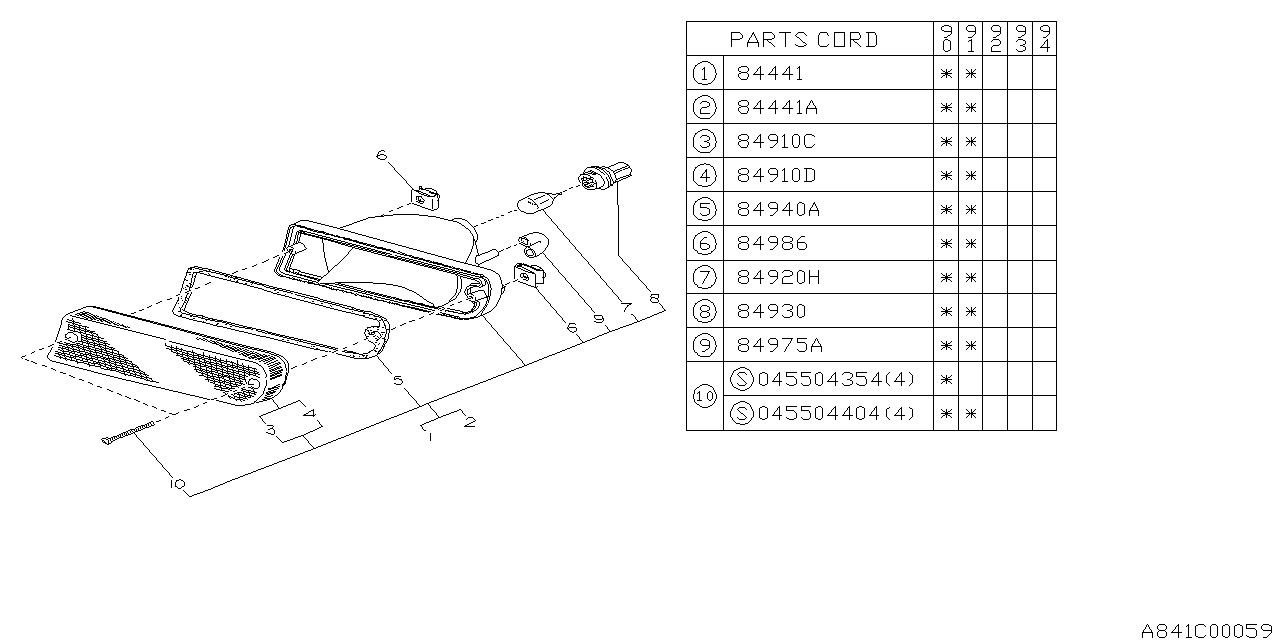 Subaru 84910AA050 Lens