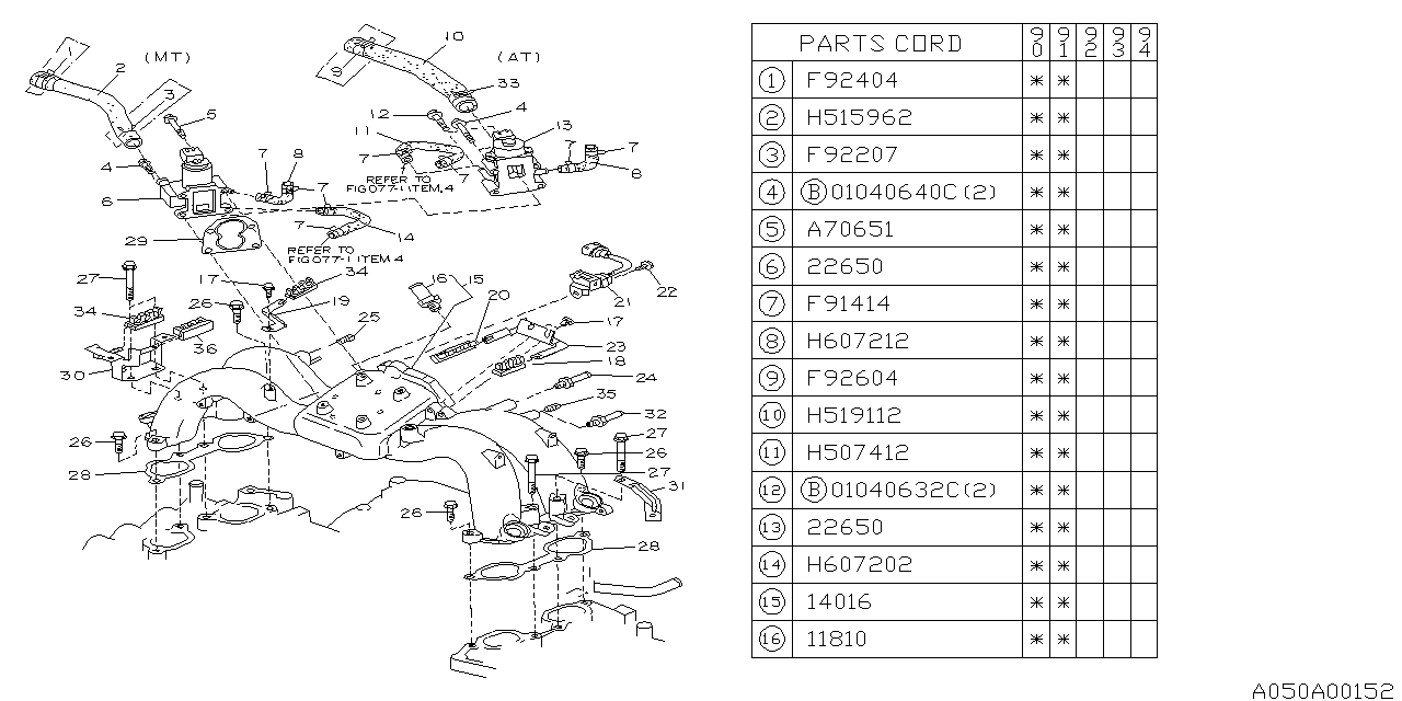 Subaru 807607202 Hose