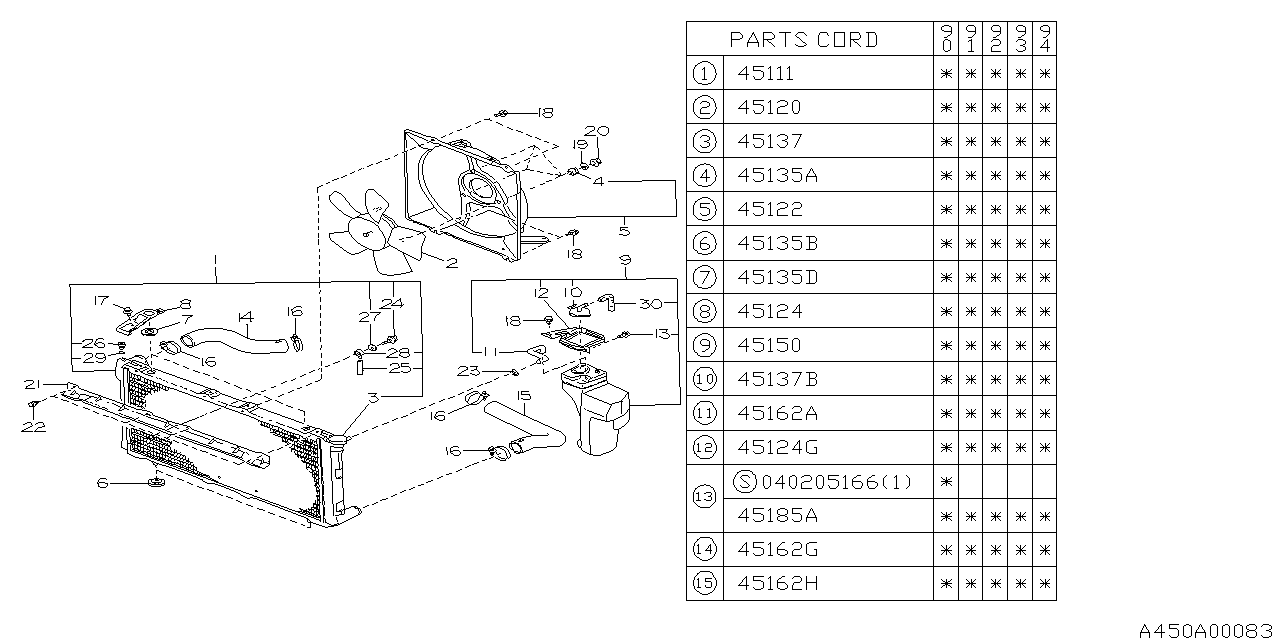 Subaru 45106GA090 Fan Motor Cushion