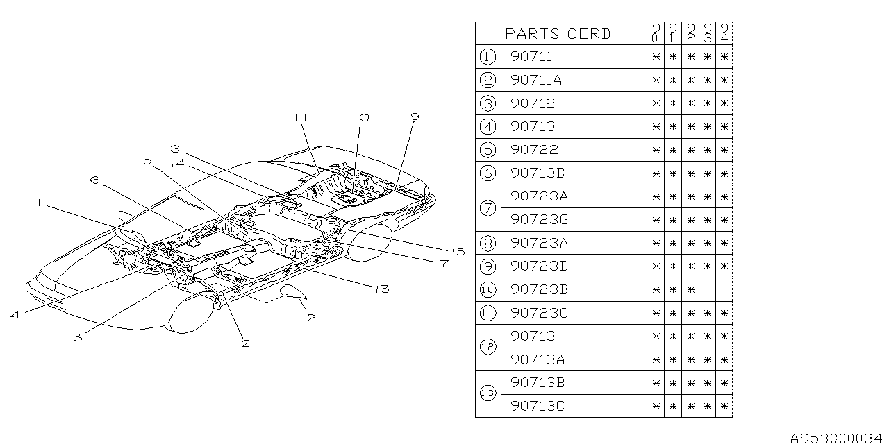 Subaru 90711AA080 SILENCER