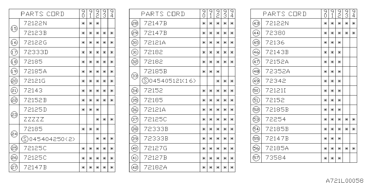 Subaru 72094AA210 Screw