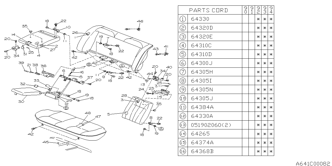 Subaru 64470AA170 Hinge Bracket Center RH