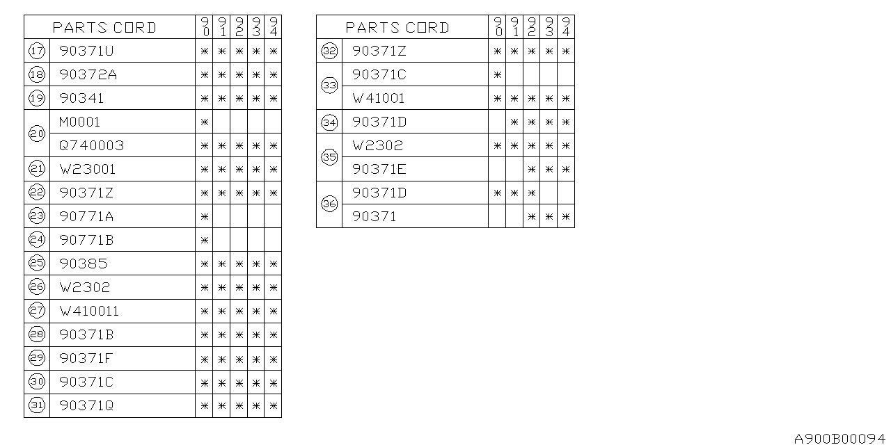 Subaru 90721AA000 DAMPING Sheet