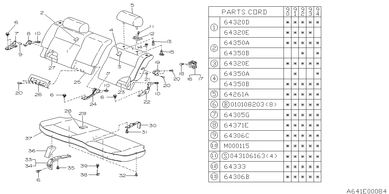 Subaru 64499AA240EM Pillow Assembly