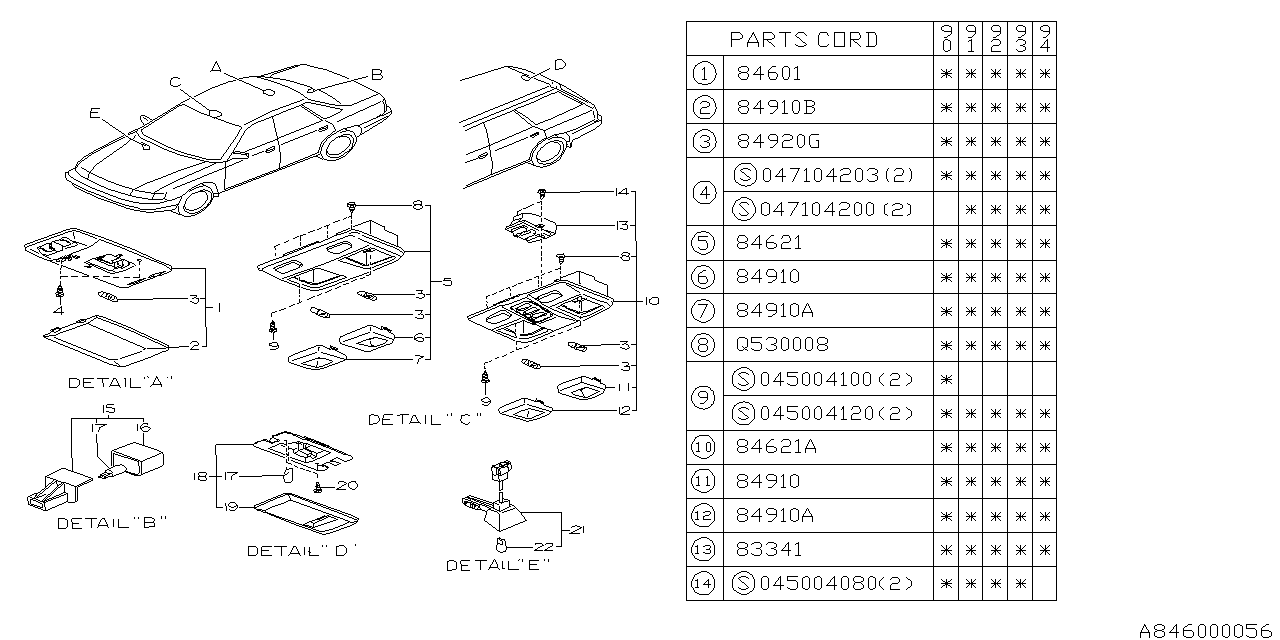 Subaru 84621AA000EK Spot Lamp Assembly