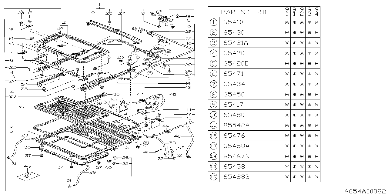Subaru 65460AA010 Guide Rail Assembly LH