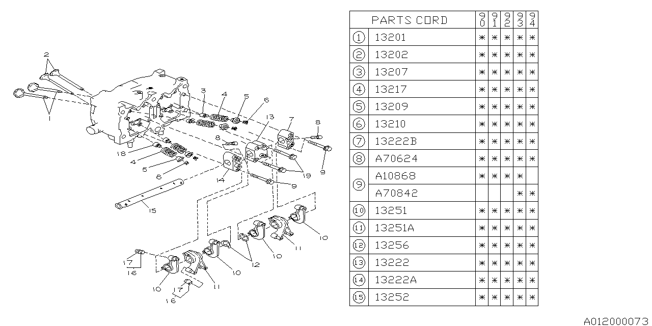 Subaru 13201AA080 PT040299 Valve Intake