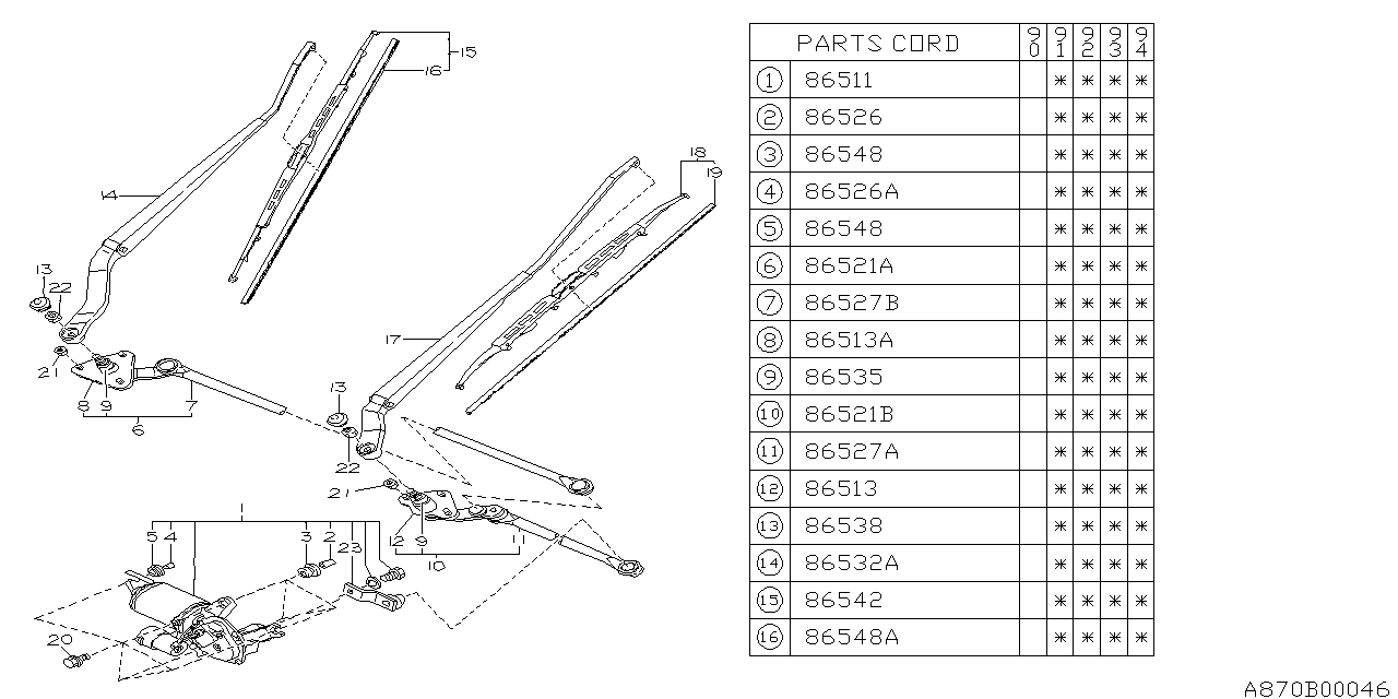 Subaru 86548AA040 Rubber Assembly-Windshield Wiper