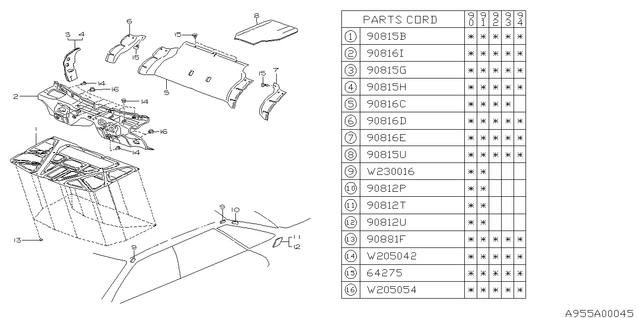 Subaru 90815AA080 INSULATOR Toe Board