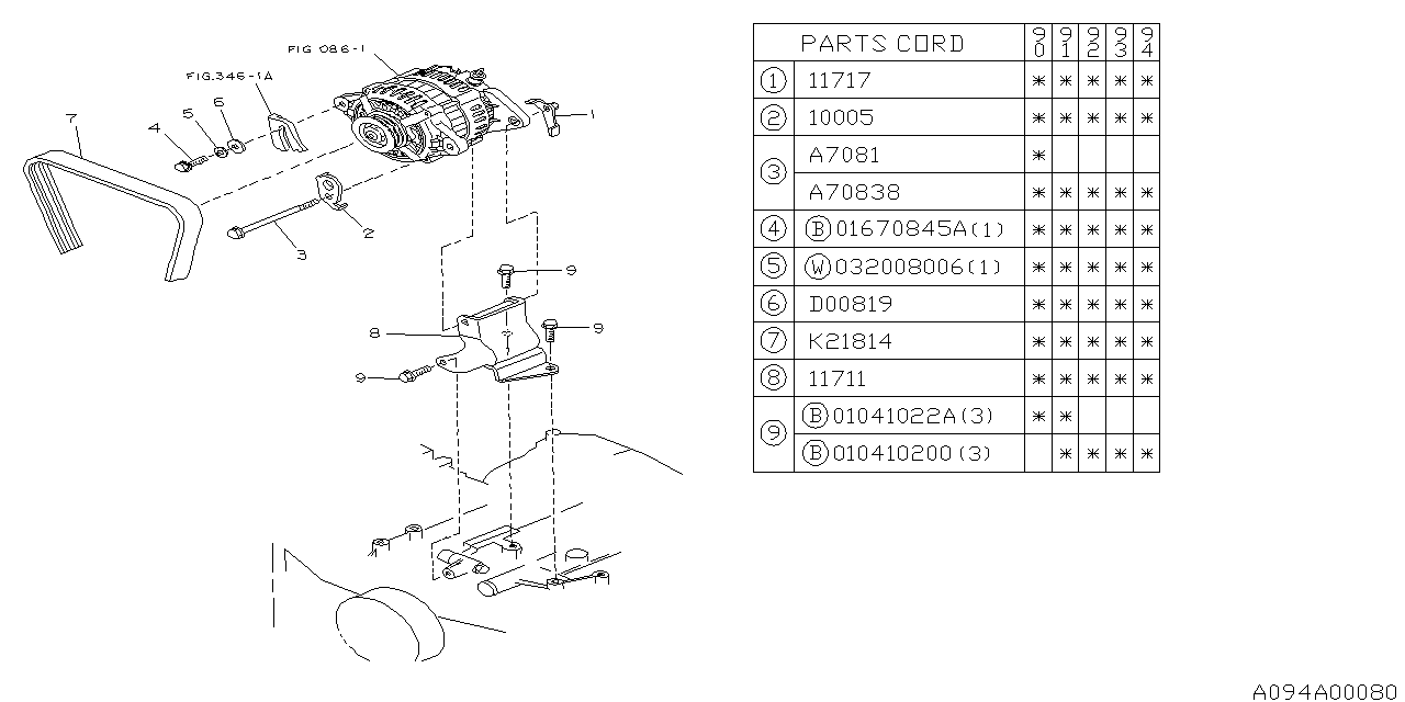 Subaru 01041022A FLANGE Bolt