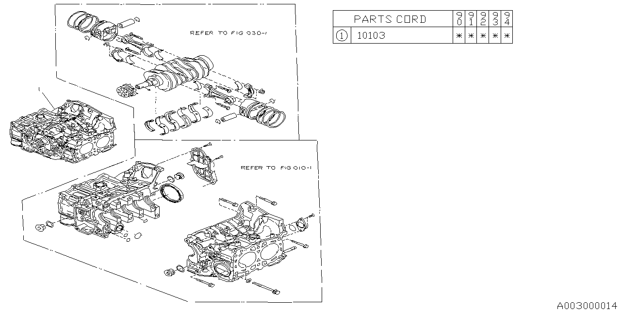 Subaru 10103AA280 PT680290 SHORTBLOCK Engine