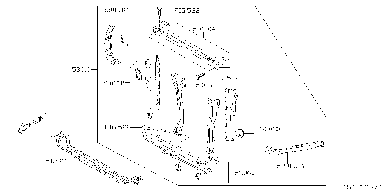 Subaru 53029XC00A9P Radiator Support