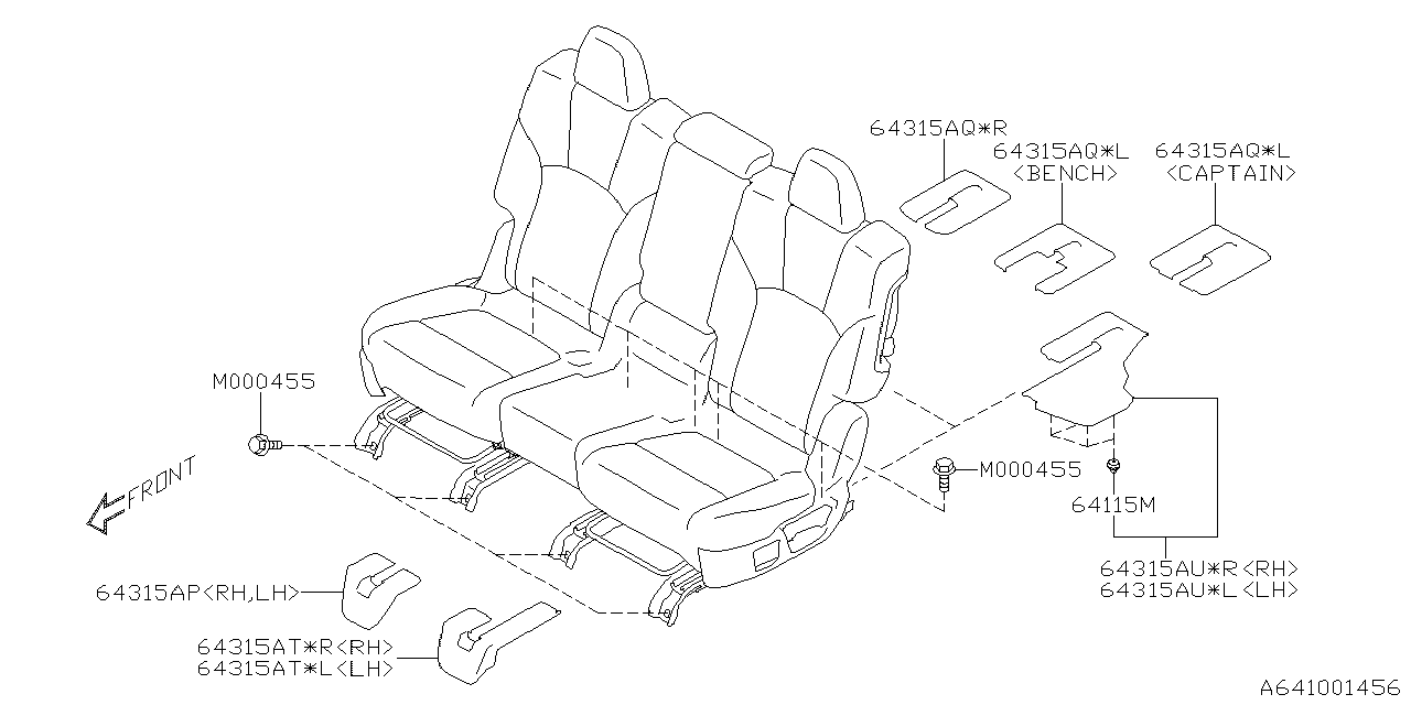 Subaru 64315XC06AVH Cover Rail Rear Out RH