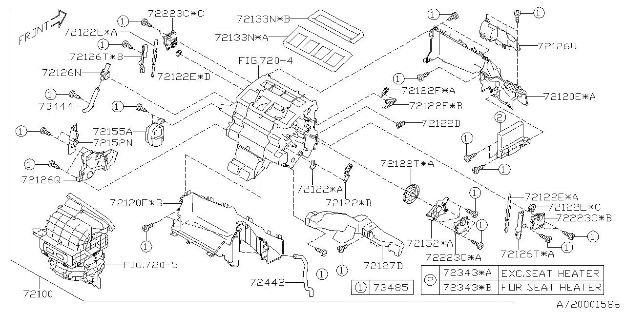 Subaru 72120XC03A Heater Case Assembly