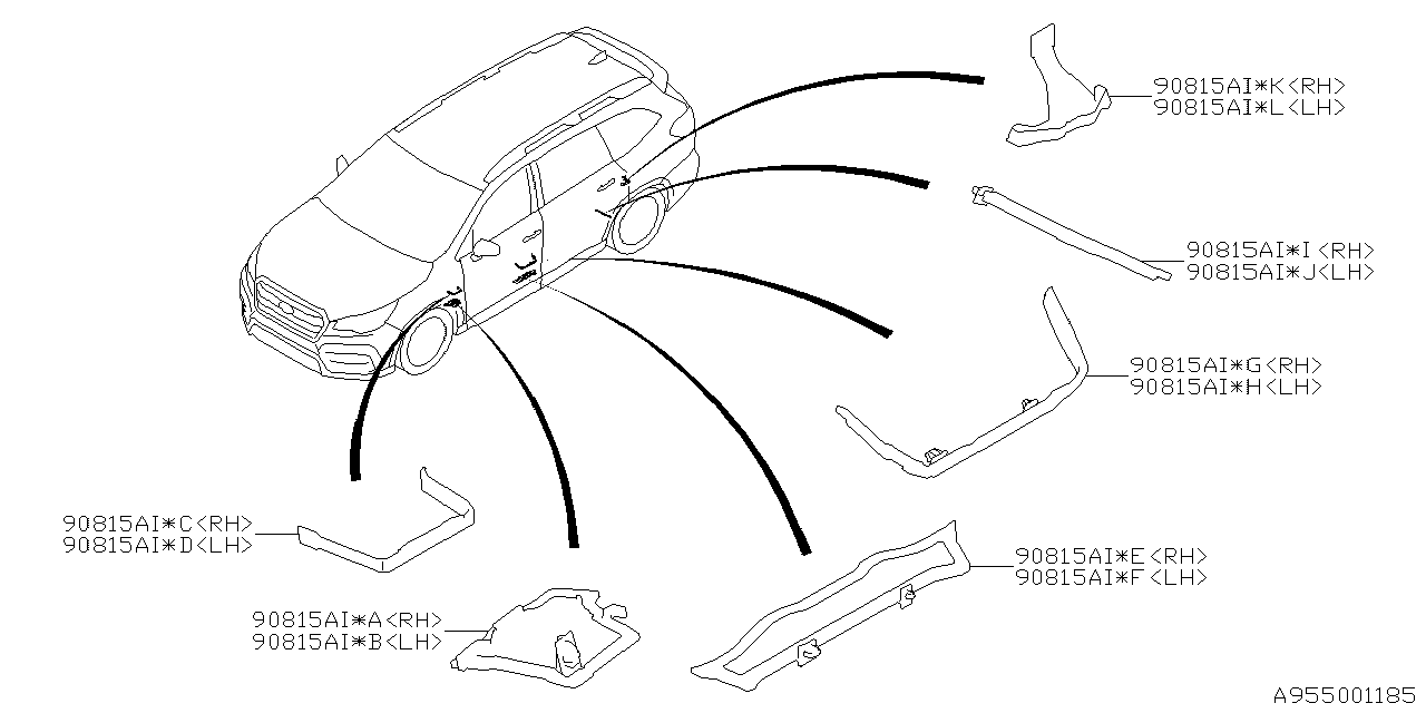 Subaru 90815XC13A INSULATOR DAMPER Rear LH