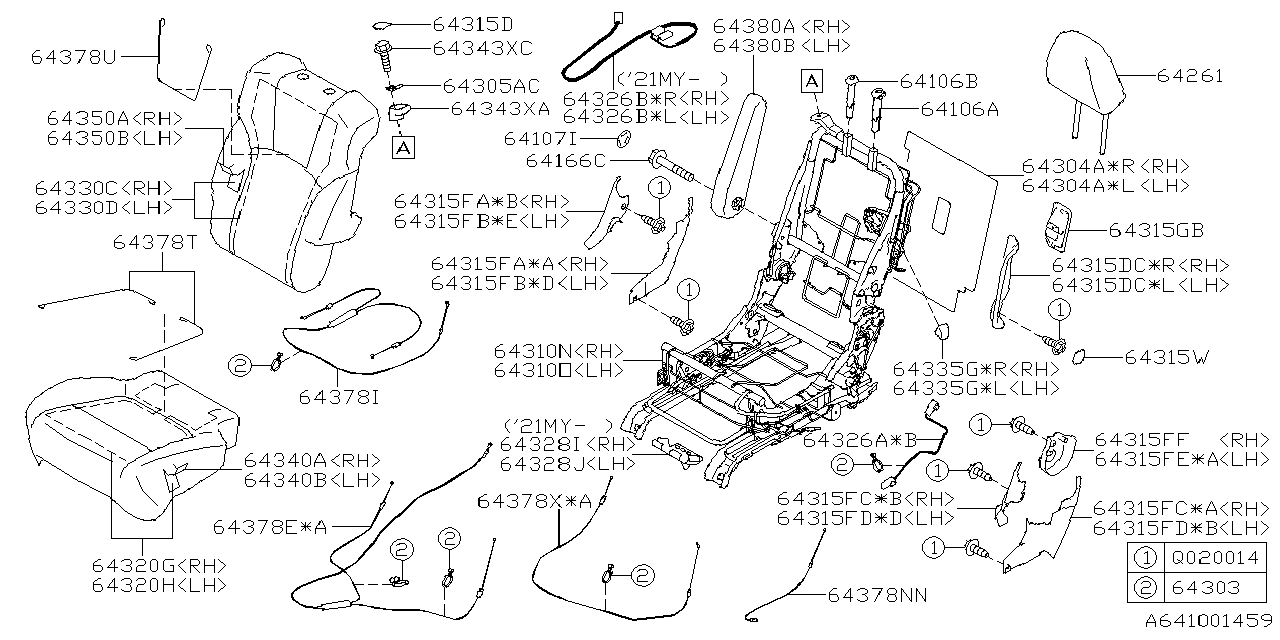 Subaru 64369XC02A Pad And SBR Assembly RH