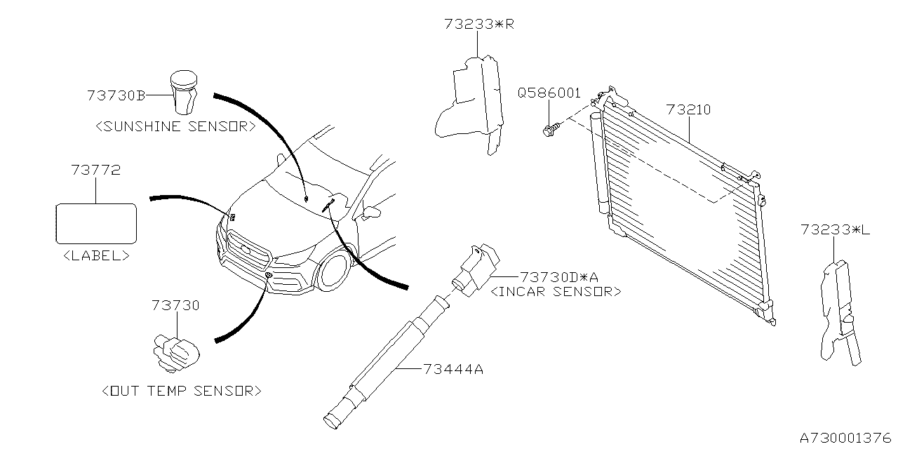 Subaru 73772XC00A Label AIRCON