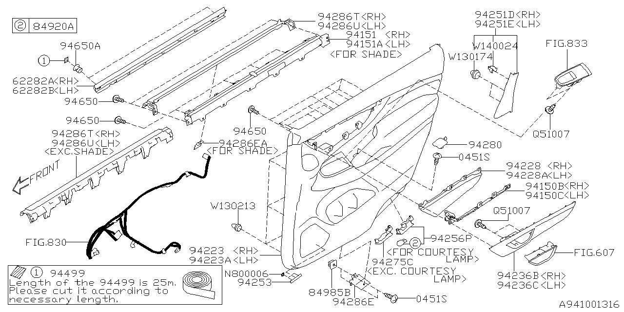 Subaru 94226XC00AVI Trim Sub Ay Dr R RH
