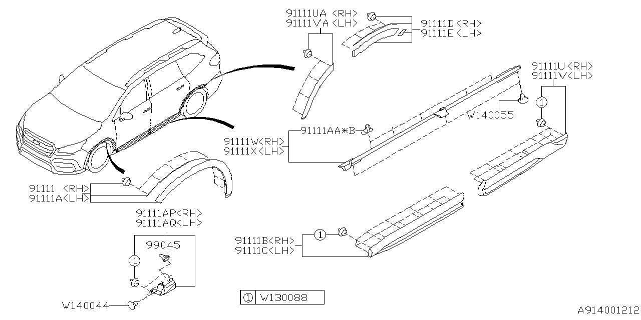 Subaru 91111AL83A GARNISH Clip D8.5