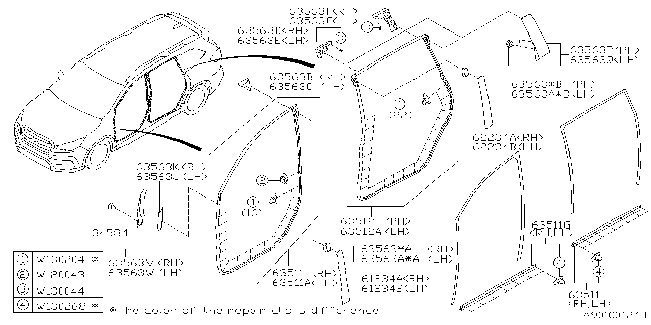 Subaru 63563XC04A Cover C Pillar In D Rear RH