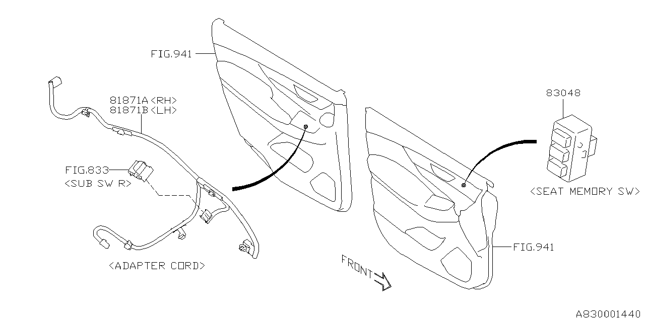 Subaru 81871XC01B Adapter Cord R DRLH