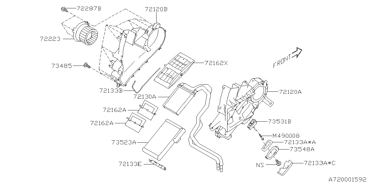 Subaru 72130XC02A Heater Core Complete