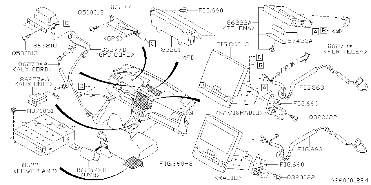 Subaru 86257SJ030 Aux Unit Ay Usb