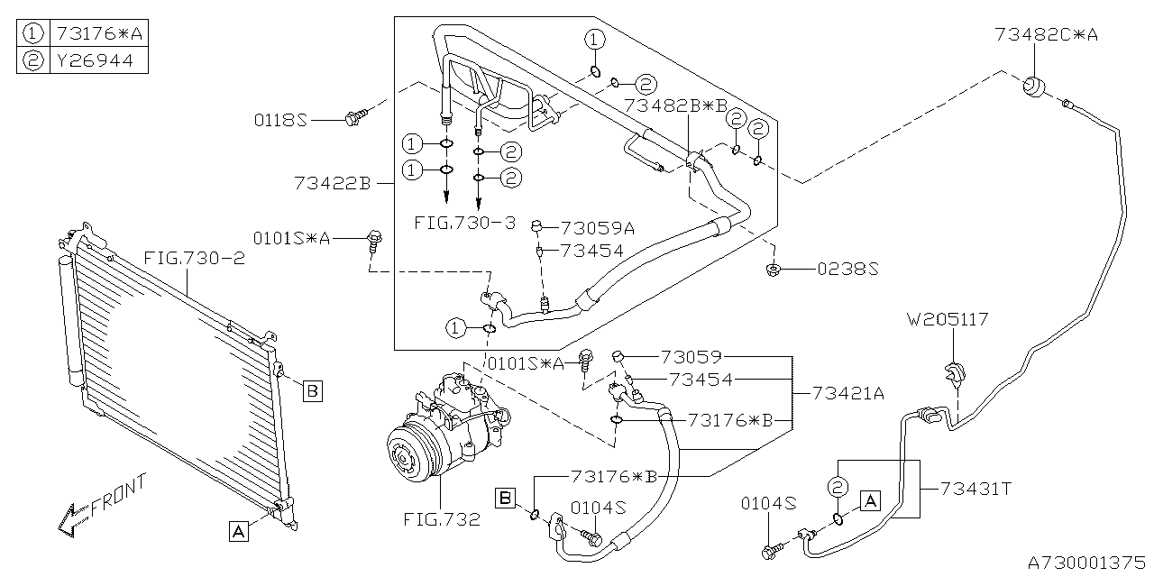 Subaru 73474CA010 Cap