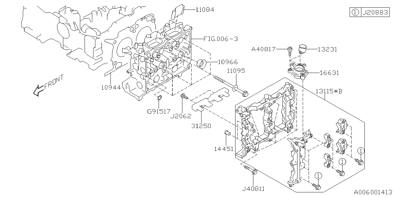 Subaru 10944AA180 Gasket Cylinder Head 2