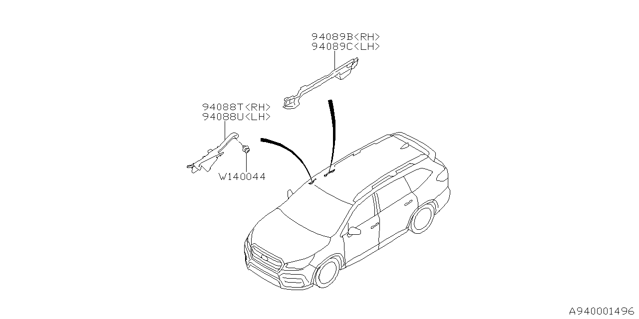 Subaru 94088XC02A Pad Side Rail B RH