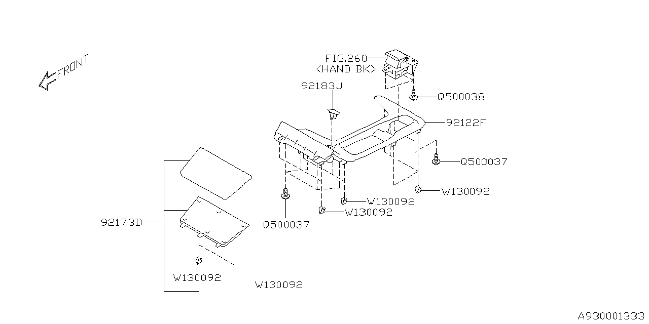 Subaru 92183XC00A Cap Shift Look Bas