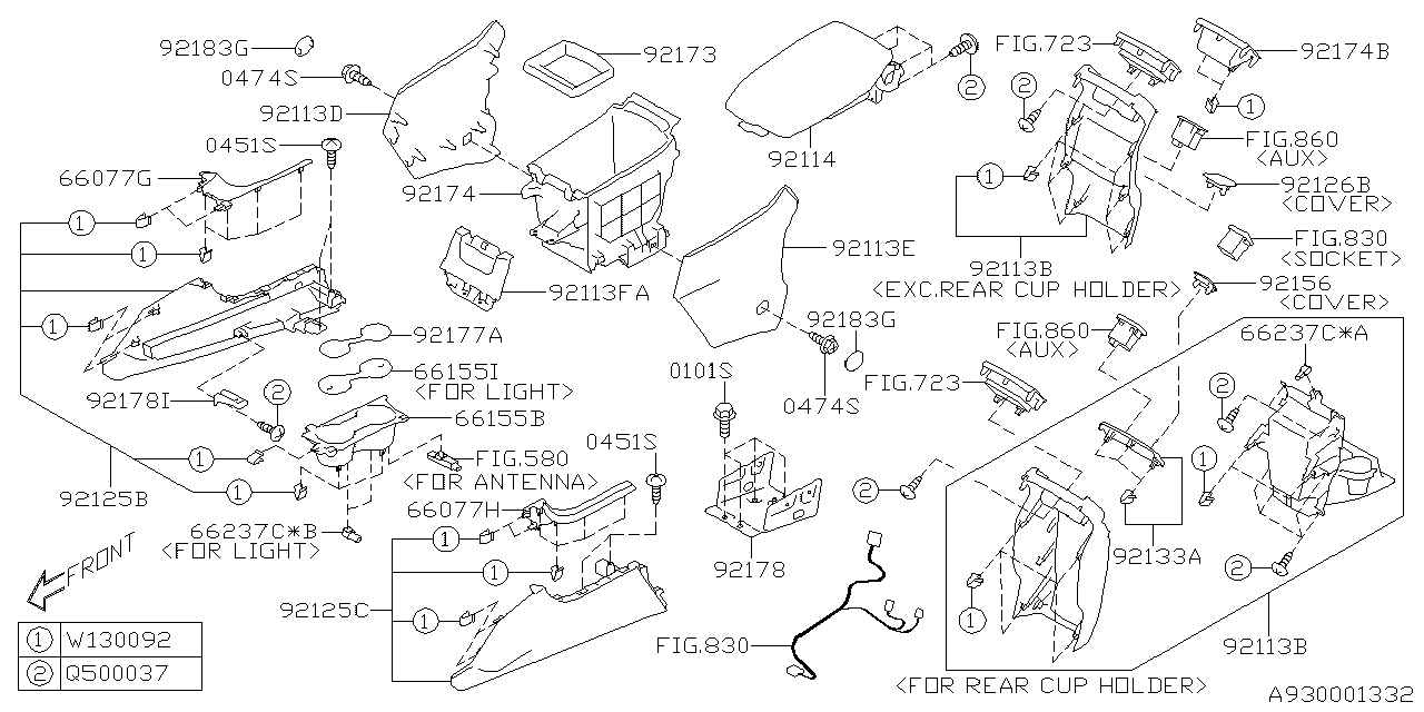 Subaru 66237AJ07A Lamp Pocket SIA