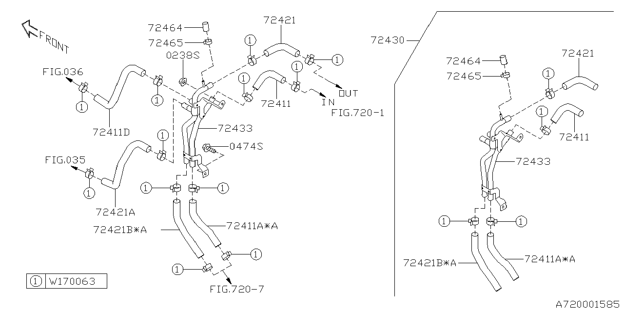 Subaru 72411XC02A Hose Heater In Rear