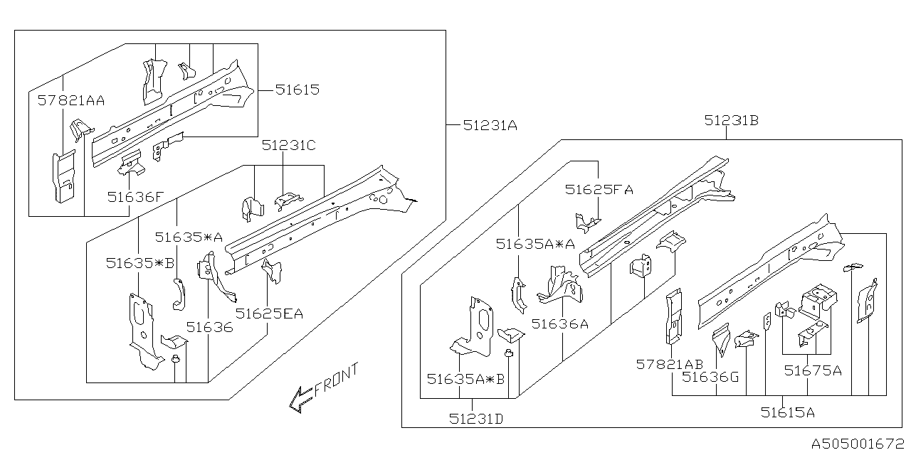 Subaru 51619XC02A9P Closing Plate Ff CPRH