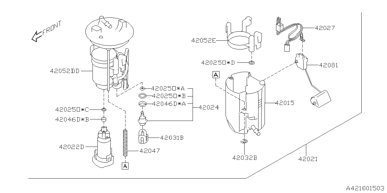 Subaru 42021XC00A Fuel Pump Assembly