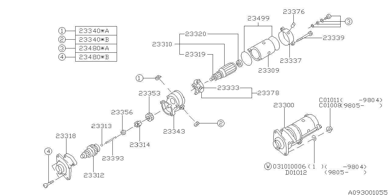 Subaru 23318AA040 Housing