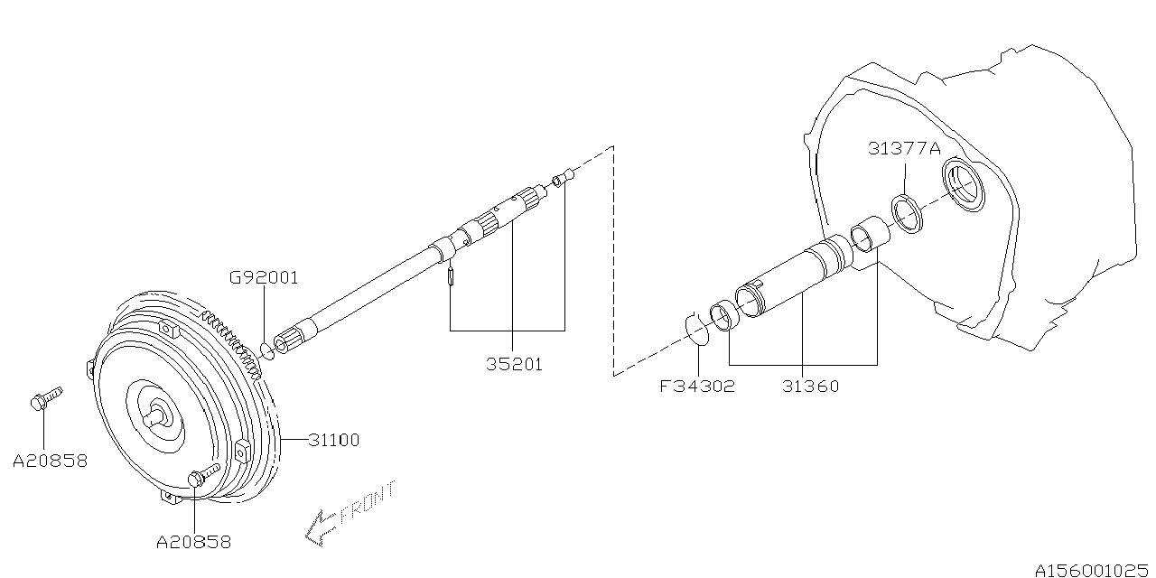 Subaru 31409AA030 Shaft Assembly Input