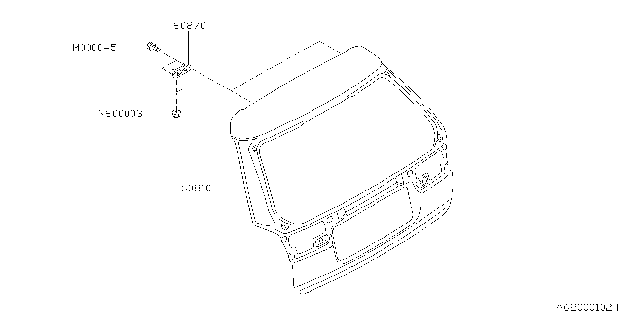 Subaru 61700AC090 Panel Assembly Rear Gate