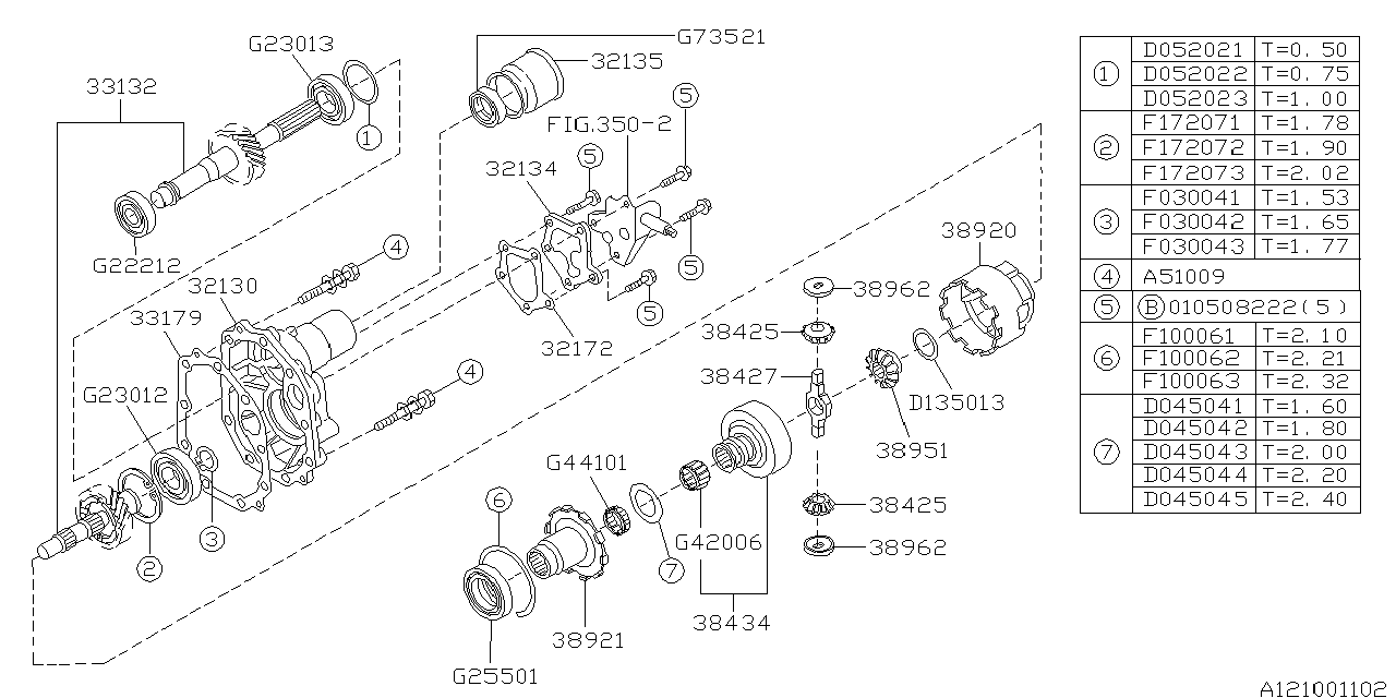 Subaru 38962AA000 RETAINER Differential PINION