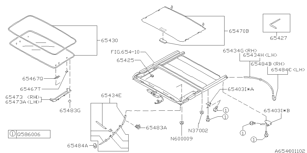 Subaru 65475AC200 Bracket Sun Roof Front